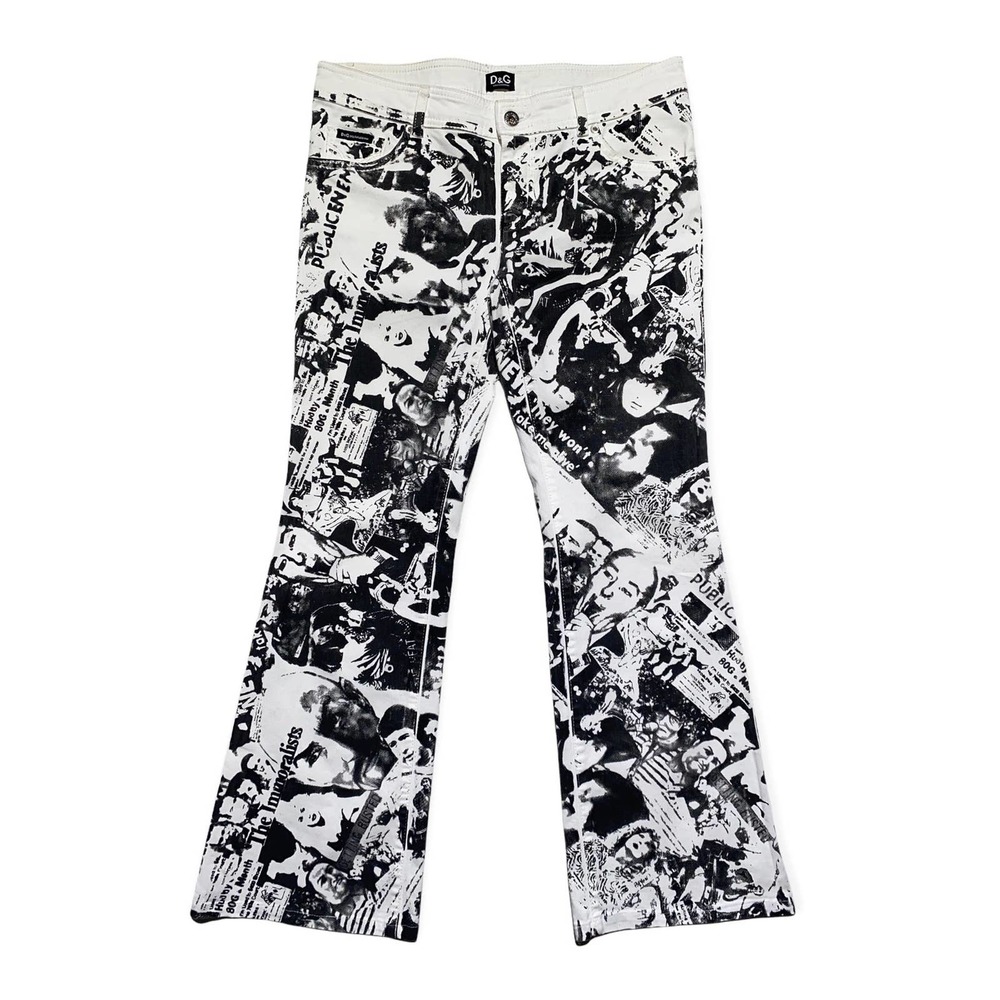 Dolce & Gabbana punk graphic flared denim